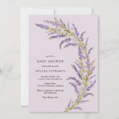 Lavender Fall floral watercolor baby shower Invitation (Front)