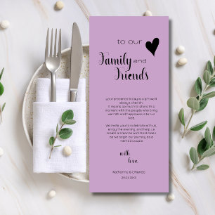 Lavender Family & Friends Place Setting Cards