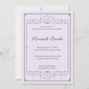 Lavender Fan Deco Bridal Shower Invitation