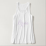 Lavender Fancy Script Bride Singlet<br><div class="desc">Custom bridal party design.</div>