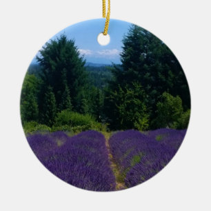Lavender Farm Ceramic Tree Decoration