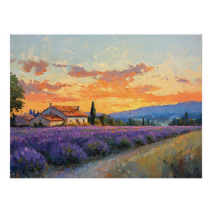Lavender Farm in Provence Poster