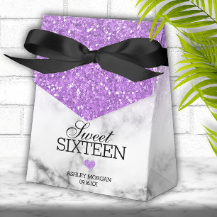 Lavender Faux Glitter/Marble Sweet 16 Favour Box