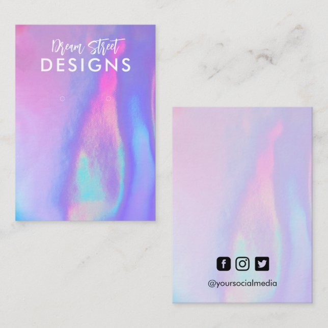 Lavender Faux Holo Earring Display Card (Front/Back)