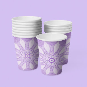 Lavender Faux Tulle Design Paper Cups