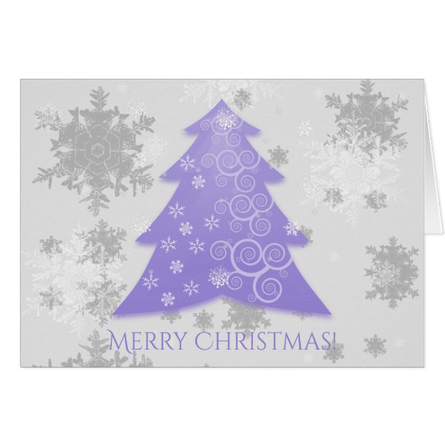 Lavender Festive Christmas Tree Greeting Card (Front Horizontal)