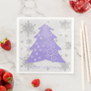 Lavender Festive Christmas Tree Paper Napkin