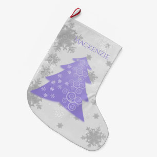 Lavender Festive Christmas Tree Stocking