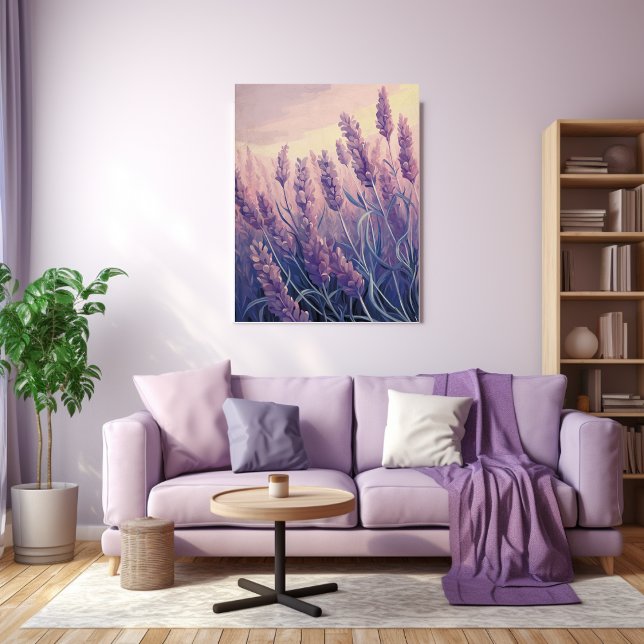 Lavender Field Canvas Watercolor Print (Creator Uploaded)