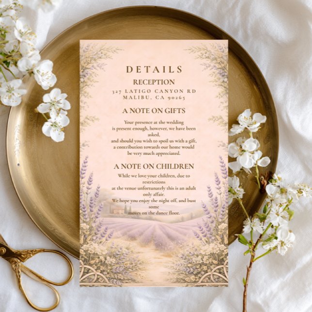 Lavender Field Countryside Wedding Enclosure Card (Creator Uploaded)