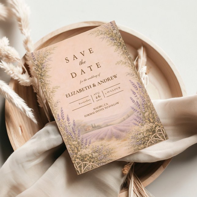 Lavender Field Countryside Wedding Save The Date (Creator Uploaded)