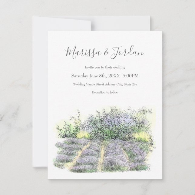 Lavender Field  Invitation (Front)
