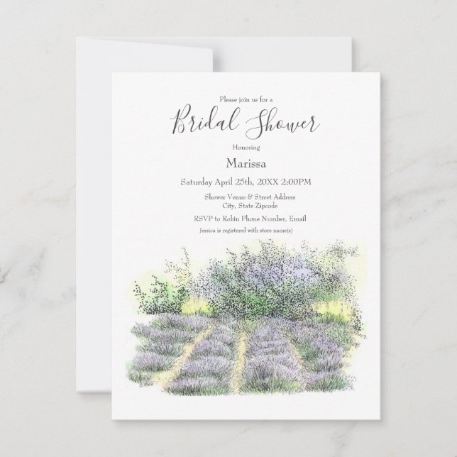 Lavender Field Invitation (Front)