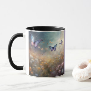 Lavender Field of Wildflowers and Butterflies  Mug