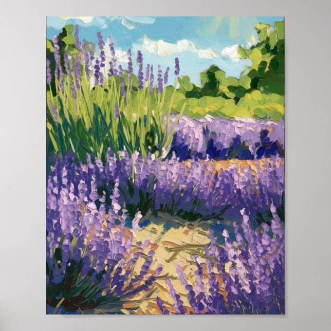 Lavender Field Poster – Soft Impressionist Floral (Front)