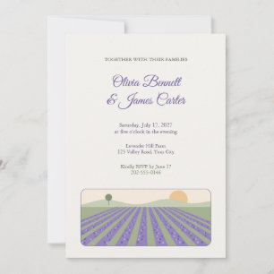 Lavender Field Rows Wedding Invitation
