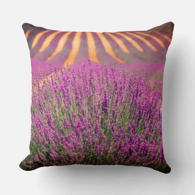 Lavender Field Throw Pillow (Front)