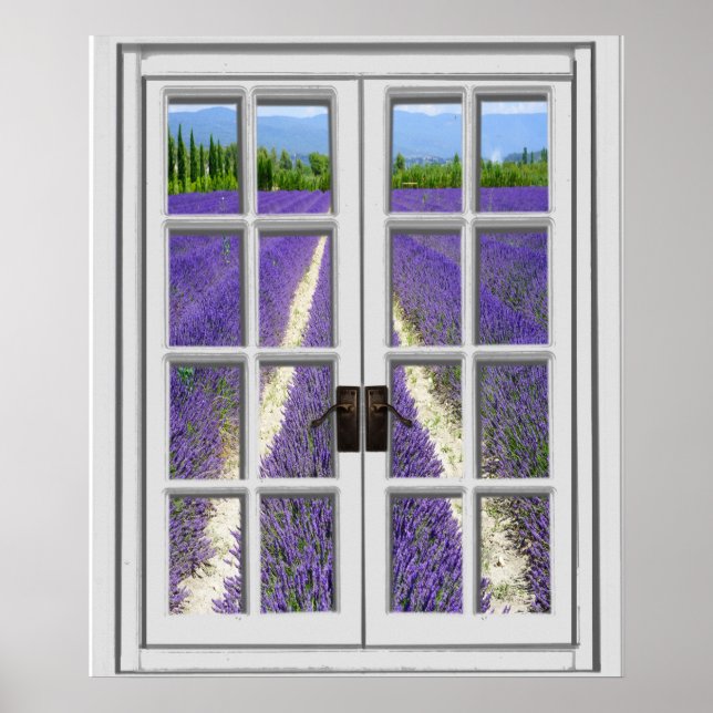 Lavender Field View Fake Window Poster (Front)