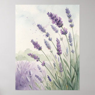 Lavender Field Wall Art | Purple Lavender Flowers.