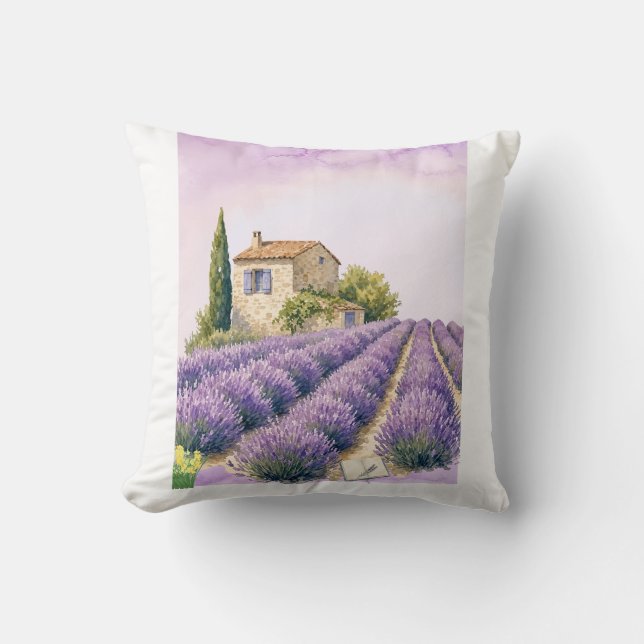 Lavender Fields in Provence Cushion (Front)