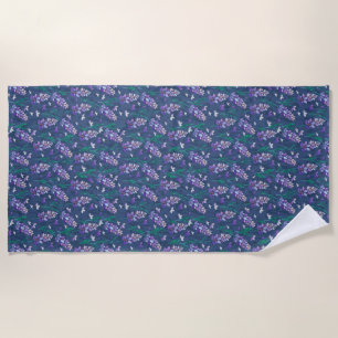 Lavender Fields Pattern in Purple Beach Towel