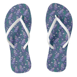 Lavender Fields Pattern in Purple Jandals