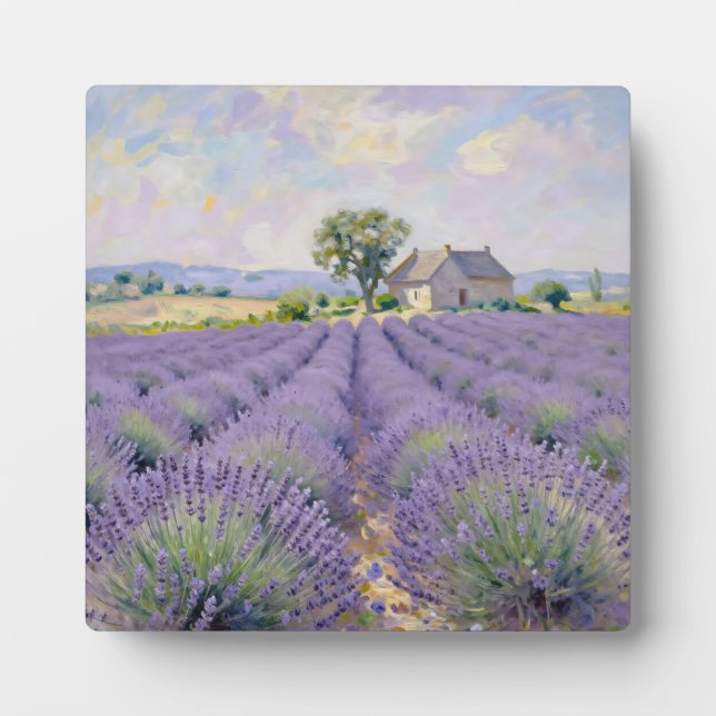 Lavender Fields Provence Cottage Impressionist Plaque (Front)