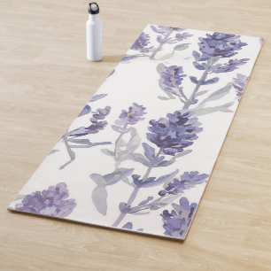 Lavender Fields   Purple Watercolor Flower Pattern Yoga Mat