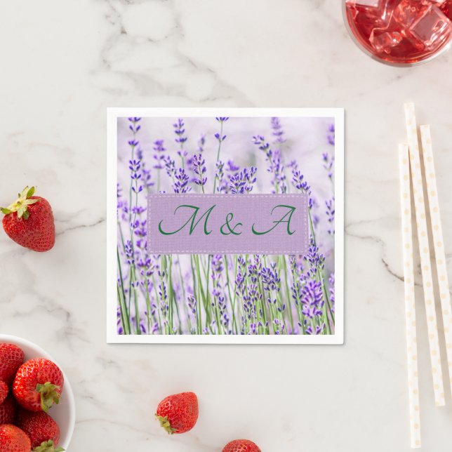 Lavender Fields Wedding Cocktail Napkins  (Insitu)