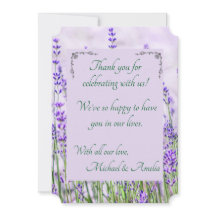 Lavender Fields Wedding Corner Thank You Card
