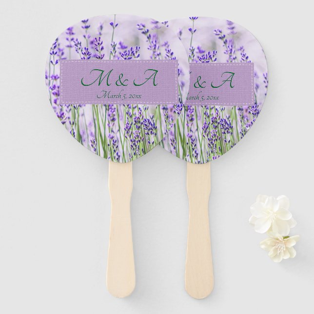 Lavender Fields Wedding Hand Fans