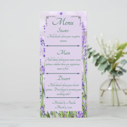 Lavender Fields Wedding Menu