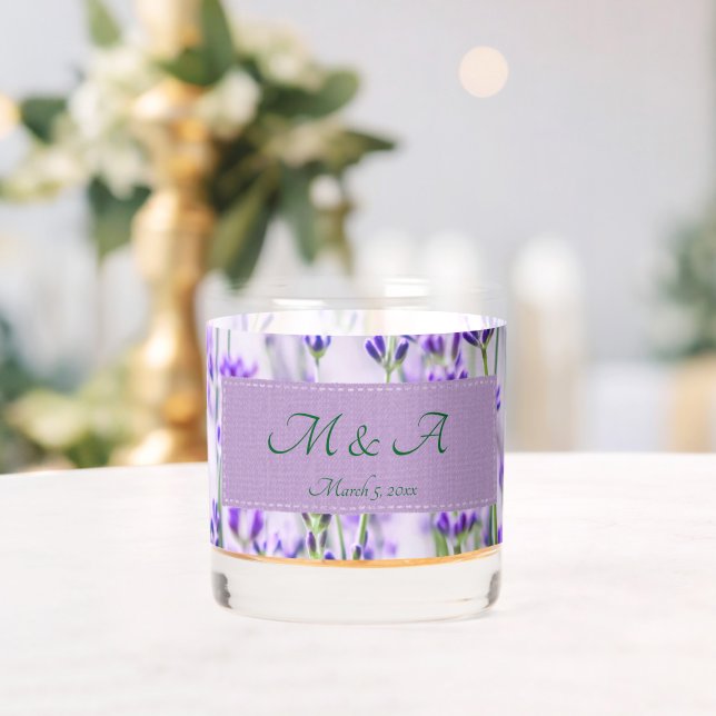 Lavender Fields Wedding Printed Rocks Glass (Insitu (Wedding))