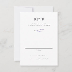 Lavender Fields Wedding RSVP Card