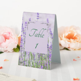 Lavender Fields Wedding Table Tent Sign