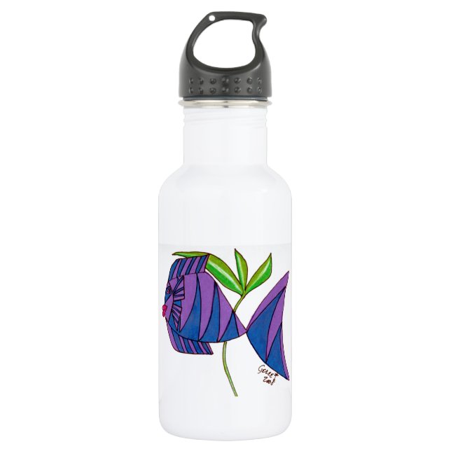 Lavender Fish 532 Ml Water Bottle (Front)