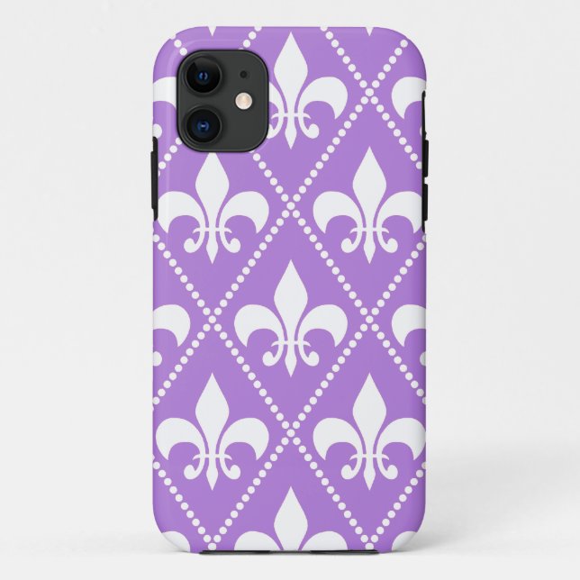 Lavender Fleur de Lis Case-Mate iPhone Case (Back)