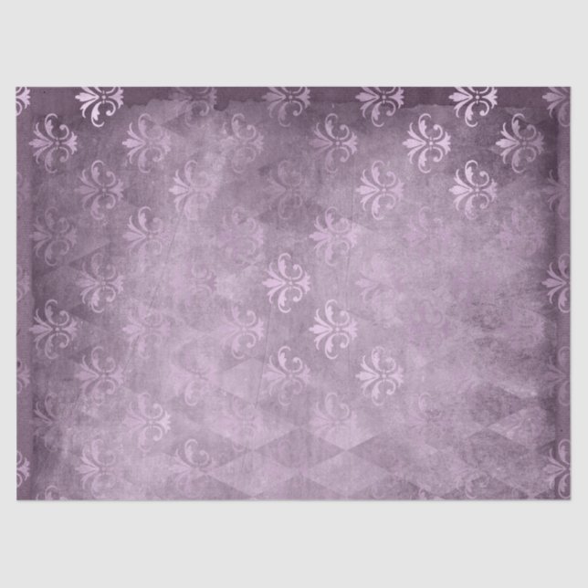 Lavender Fleur de Lis Damask Decoupage Tissue Paper (Front)