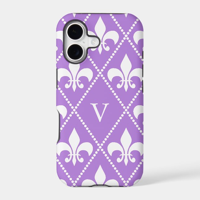 Lavender Fleur de Lis w/ monogram (Back)