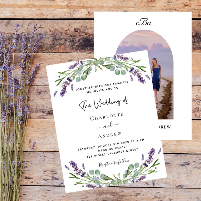 Lavender floral arch photo monogram budget wedding (Creator Uploaded)