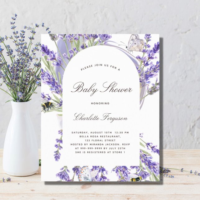 Lavender floral baby shower invitation (Creator Uploaded)