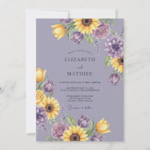 Lavender Floral Bloom Wedding Invitation