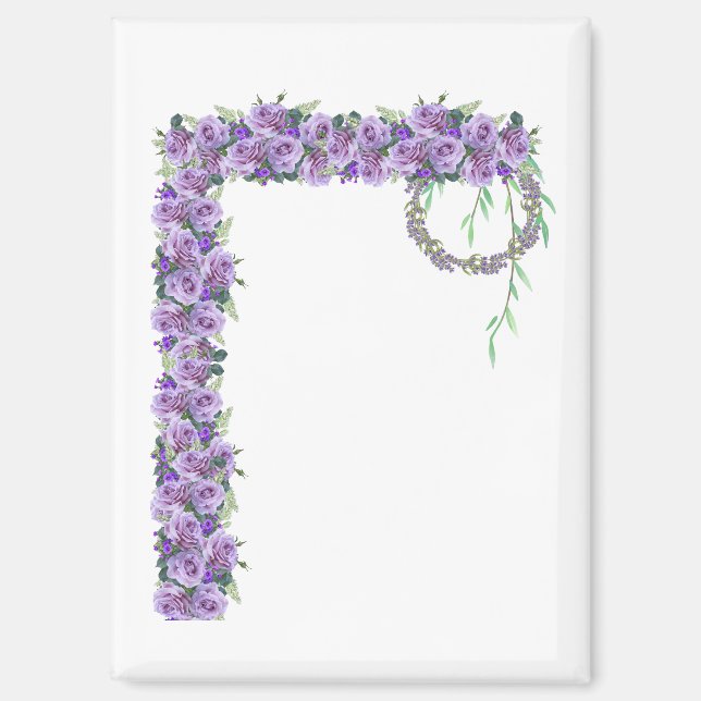 Lavender Floral Botanical Postcard Magnet (Front)