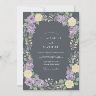 Lavender Floral Botanical Wedding Invitation