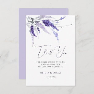 Lavender Floral Botanical Wild Flowers Wedding Thank You Card