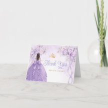 Lavender Floral Bow Ribbon Quinceañera Gold Crown