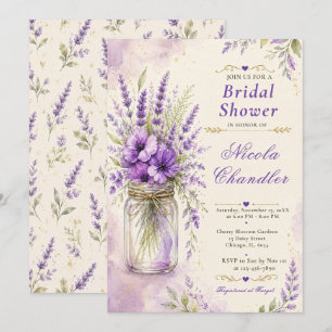 Lavender Floral Bridal Shower Invitation