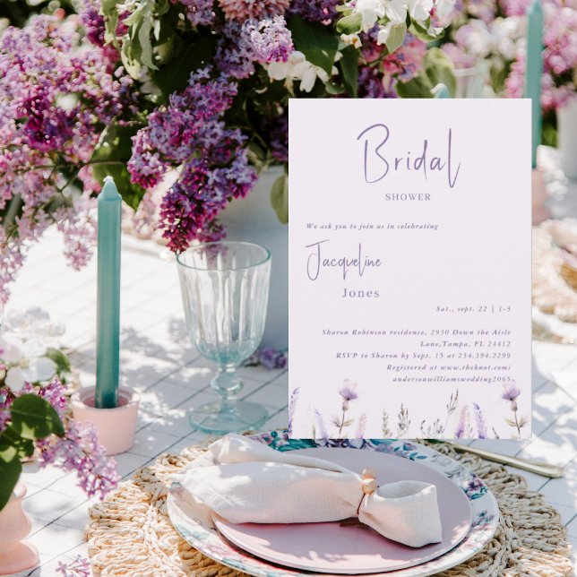 Lavender Floral  Bridal Shower Invitation (Creator Uploaded)