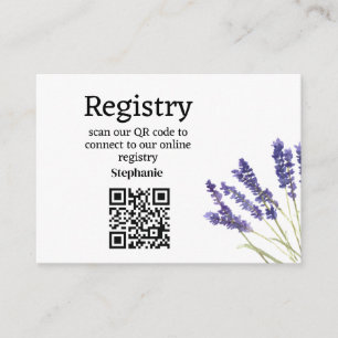 Lavender Floral Bridal shower Registry Enclosure  Card
