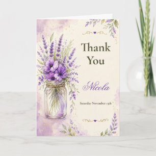 Lavender Floral Bridal Shower Thank You Card